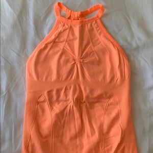 Sweaty Betty Neon Orange High Neck Tank Top